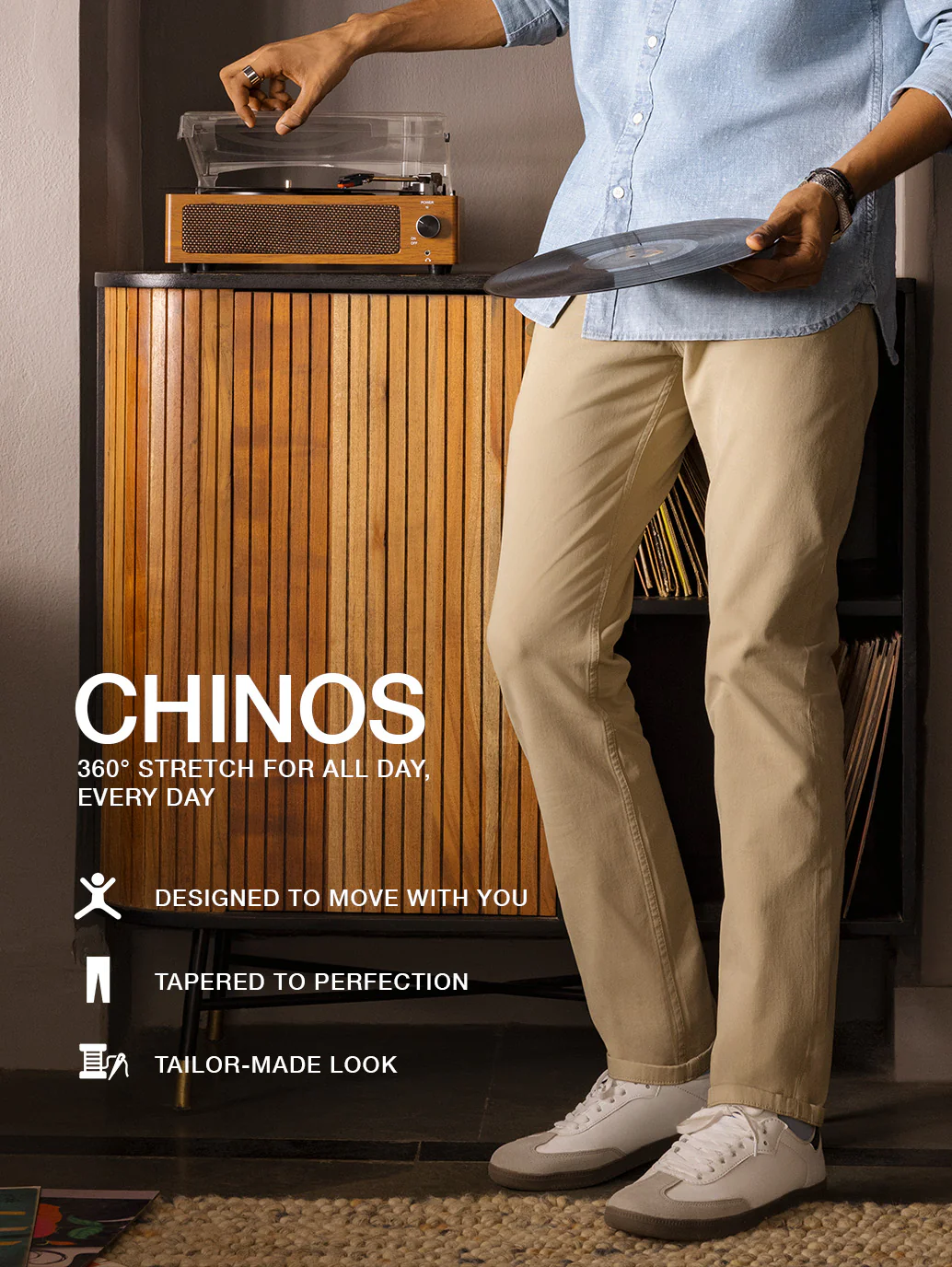 Men's Redloop Navy Slim Fit Chinos - Image 7