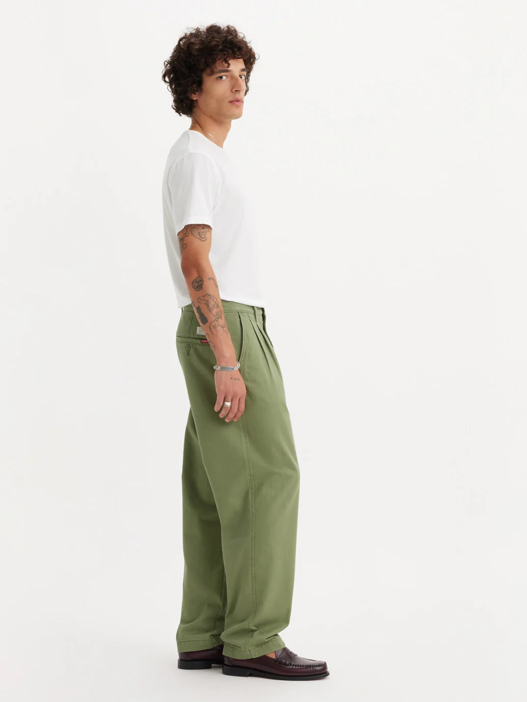 Men's Olive Regular Fit Chinos - Image 2