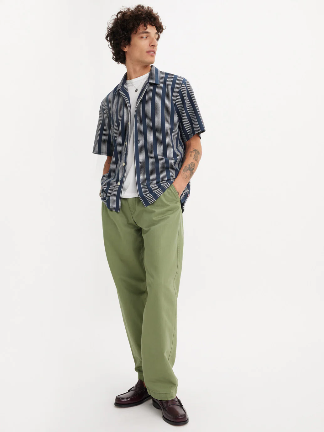 Men's Olive Regular Fit Chinos - Image 5