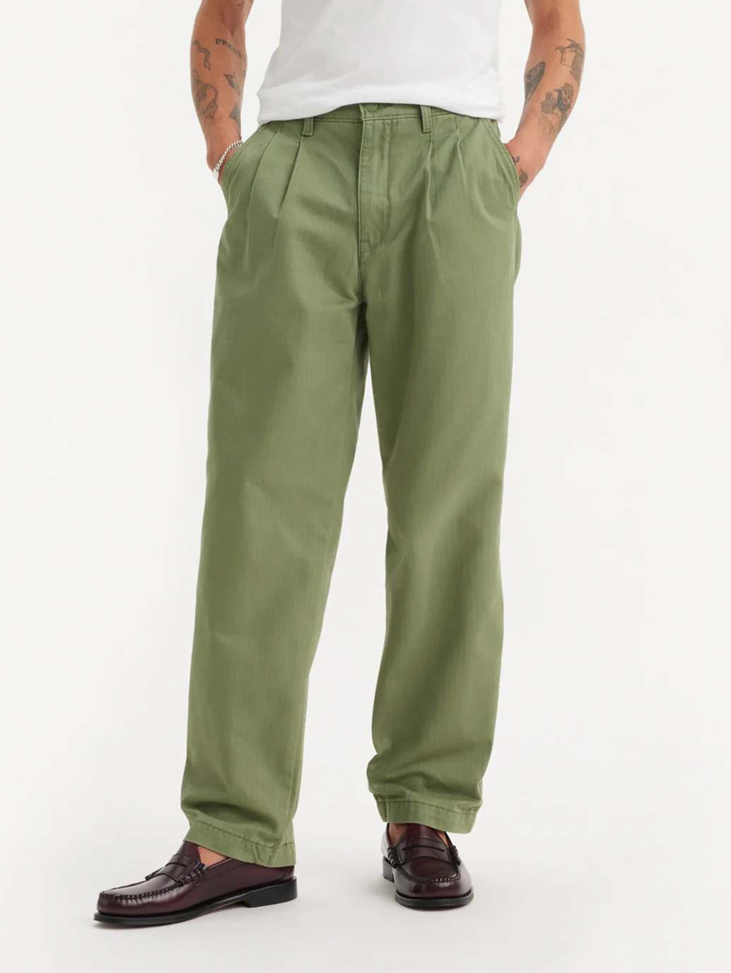 Men's Olive Regular Fit Chinos - Image 6