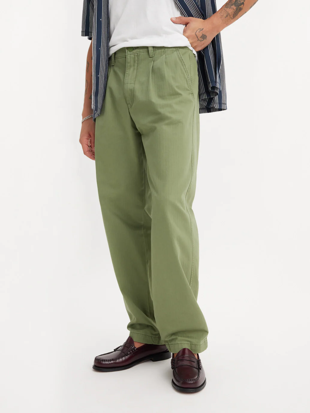 Men's Olive Regular Fit Chinos - Image 7
