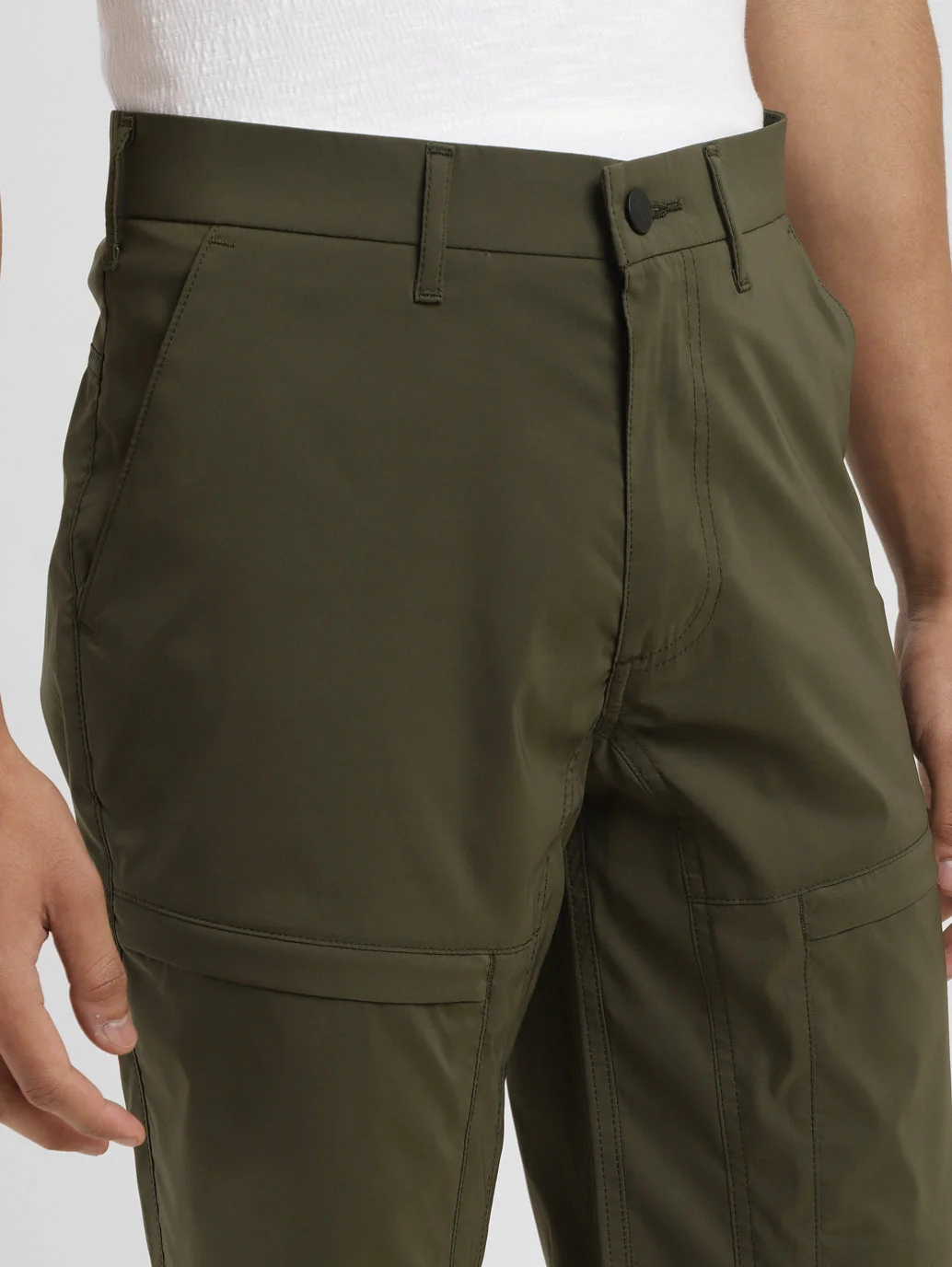 Men's Olive Regular Fit Shorts - Image 6