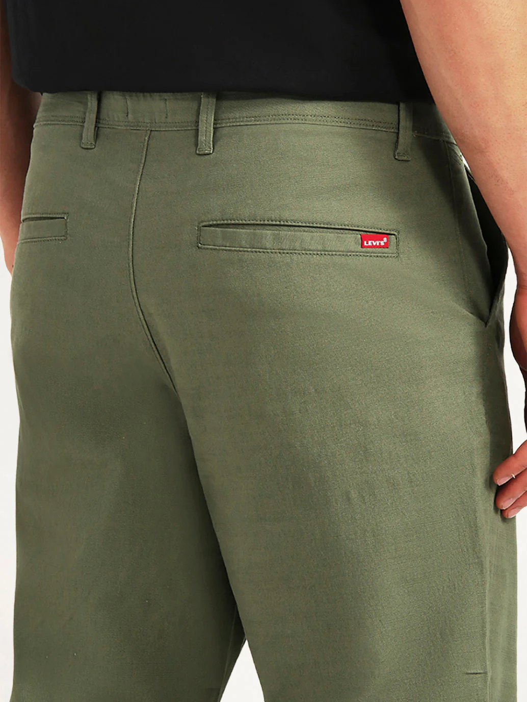 Men's Olive Authentic Relaxed Fit Chinos - Image 5
