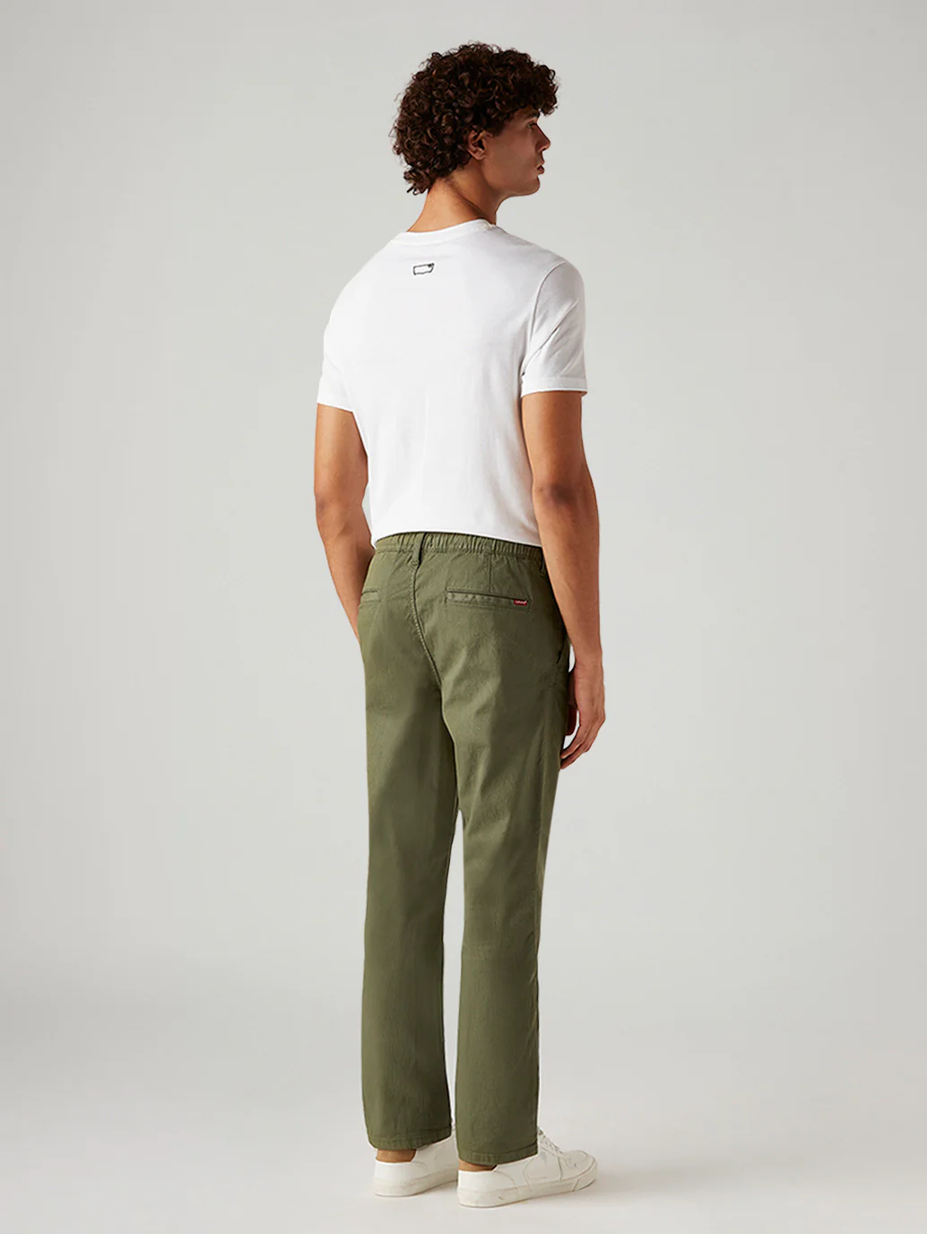 Men's Olive Relaxed Fit Mid Rise Tech Pant - Image 3