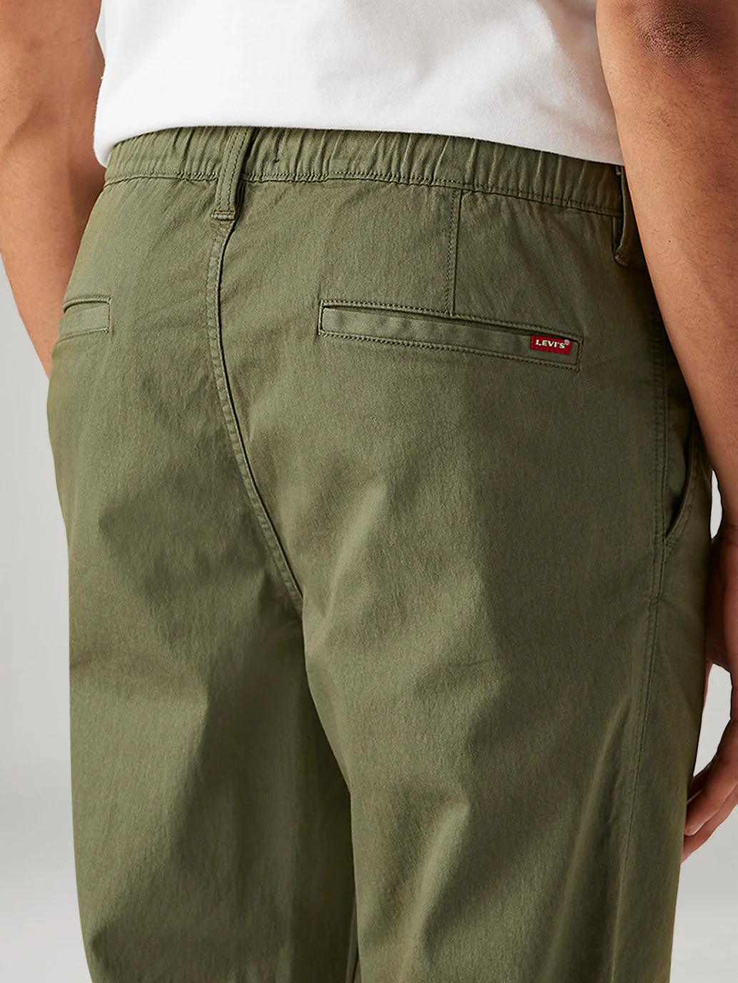 Men's Olive Relaxed Fit Mid Rise Tech Pant - Image 5