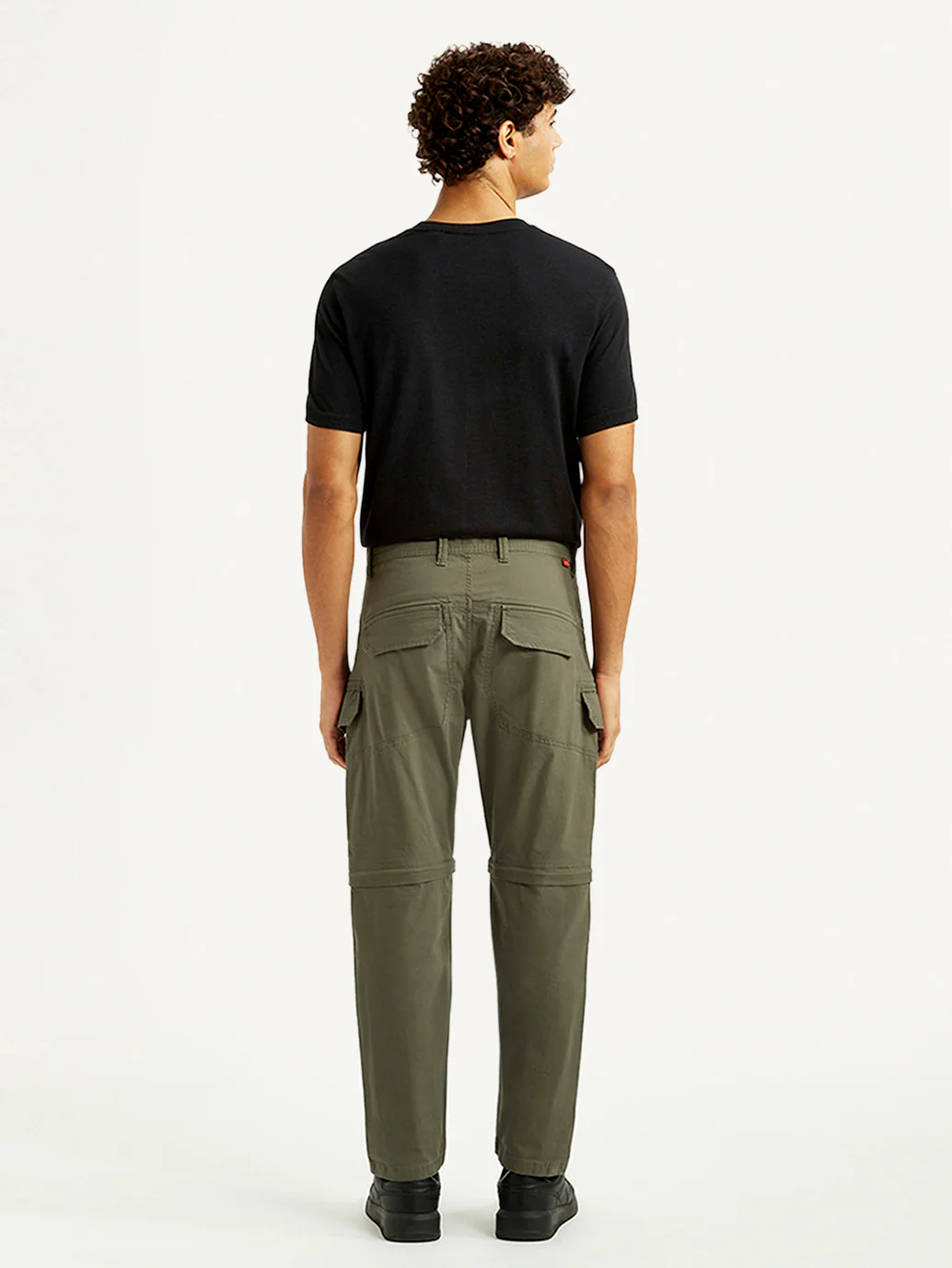 Men's Olive Slim Fit Cargos - Image 3