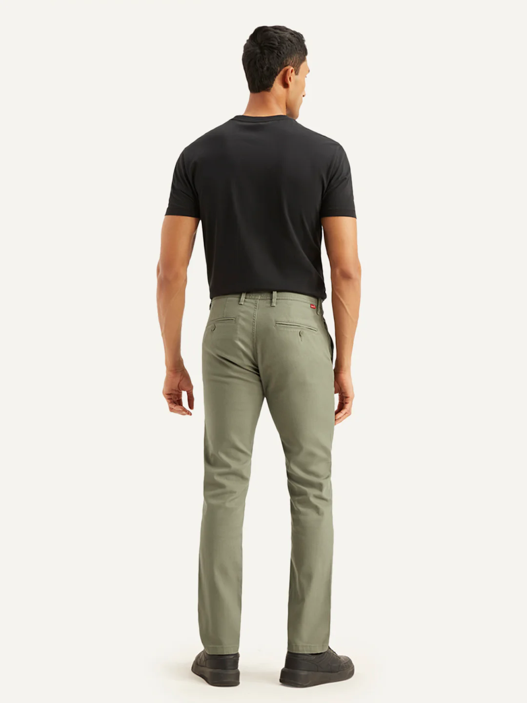 Men's Olive Slim Fit Chinos - Image 2