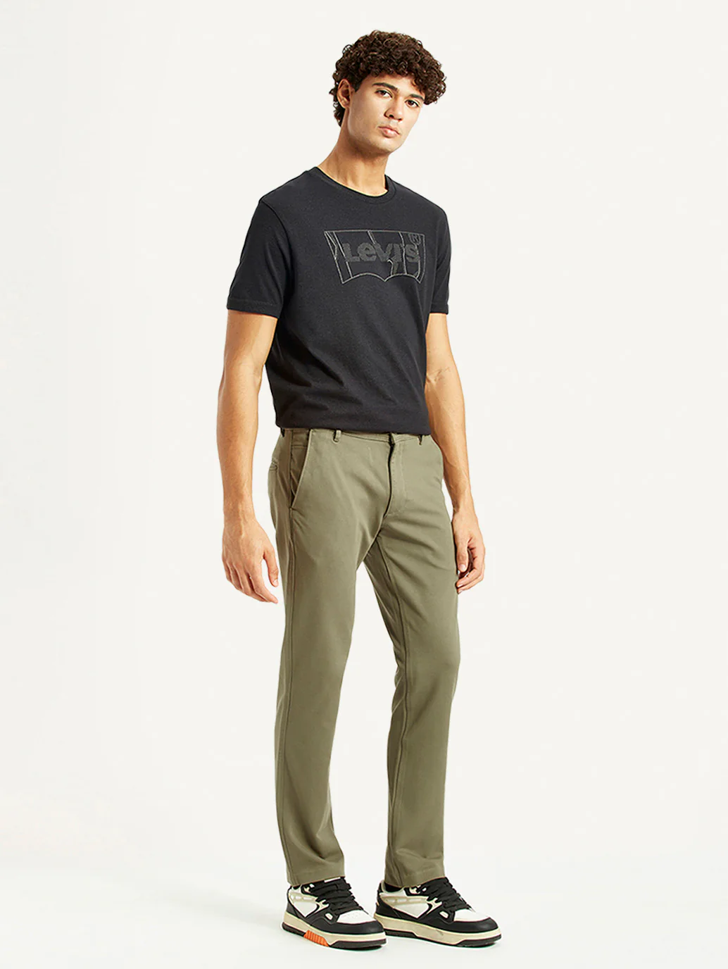 Men's Olive Slim Fit Mid Rise Chinos - Image 6