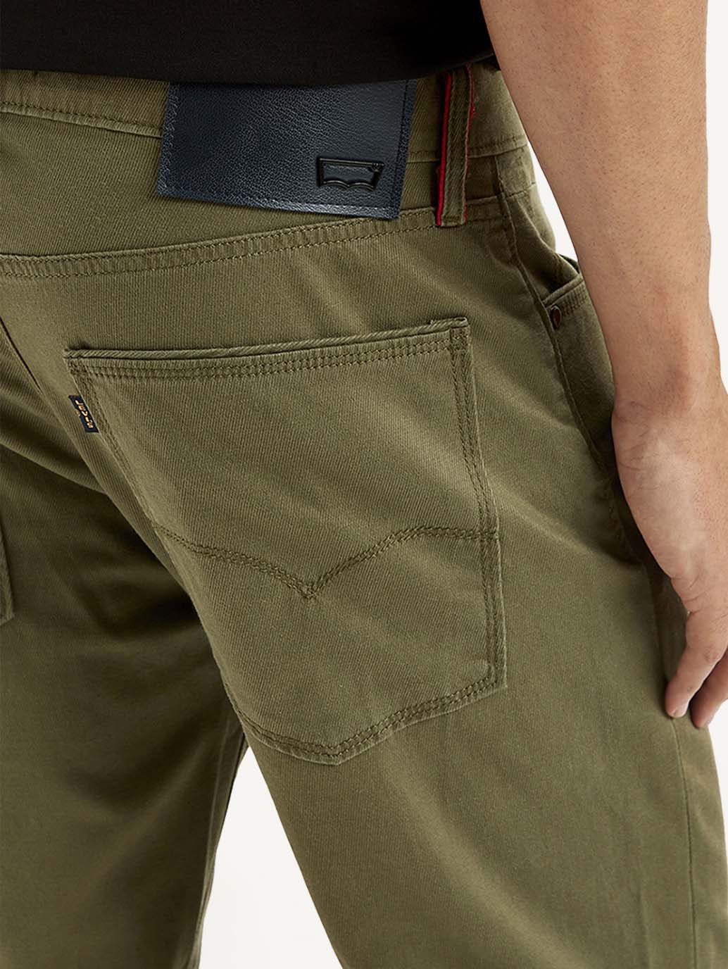 Men's Redloop Olive Slim Fit Trousers - Image 4