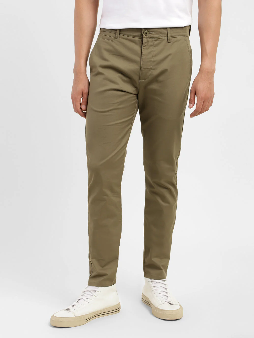 Men's 512 Olive Green Slim Tapered Fit Trousers - Image 2
