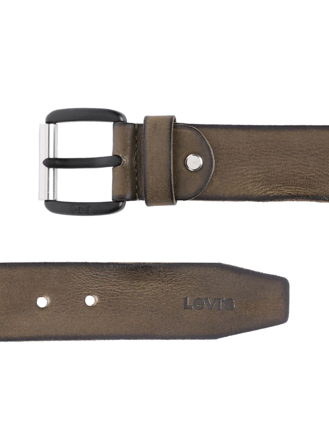 Men's Olive Solid Belt - Image 4