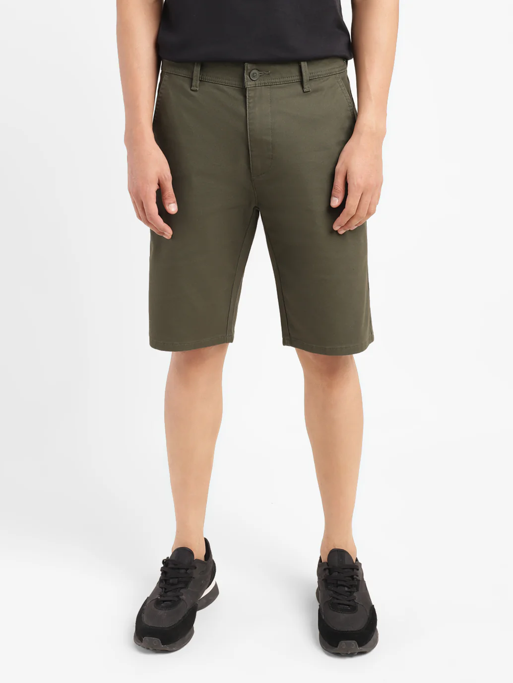 Men's Olive Tapered Shorts - Image 2
