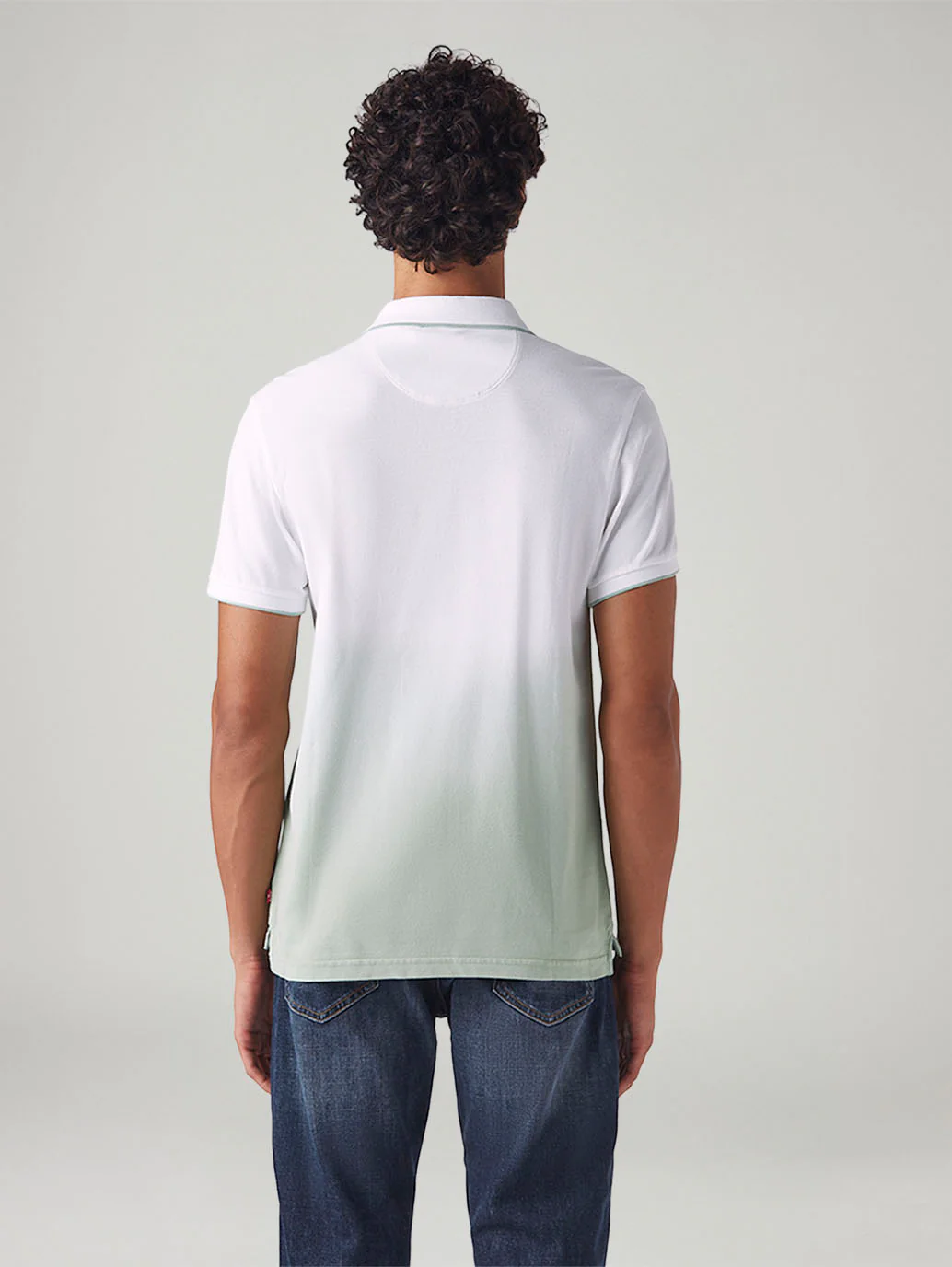 Men's Ombre Slim Fit Overdyed Pique Polo T-Shirt - Image 3