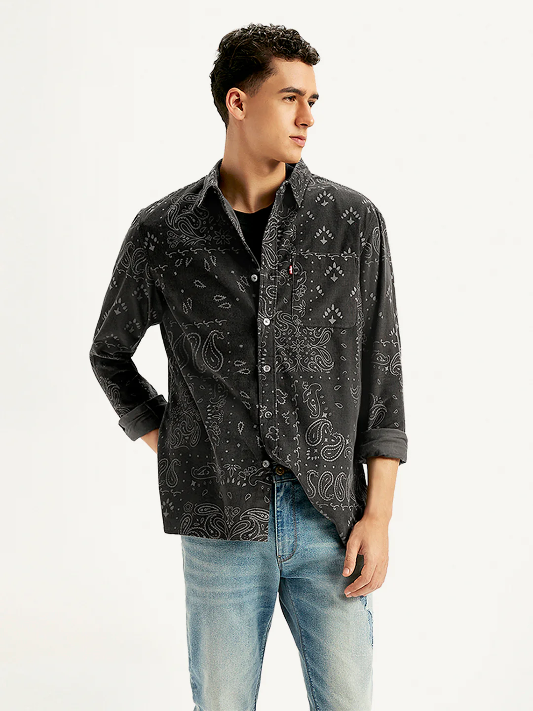 Men's Paisley Print Slim Fit Shirt