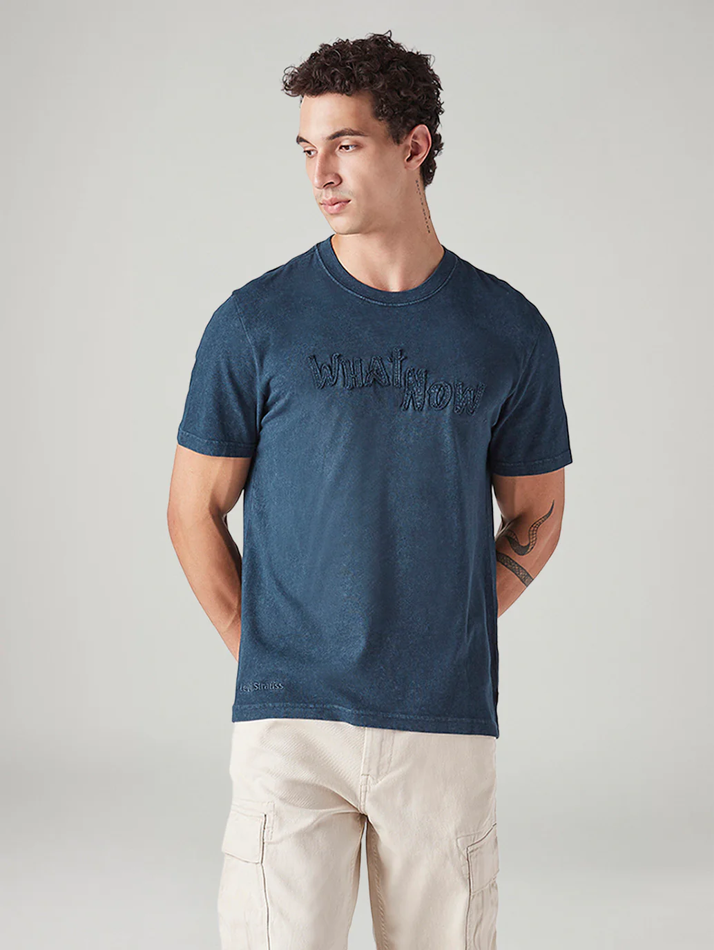 Men's Patchwork Regular Fit Overdyed T-Shirt
