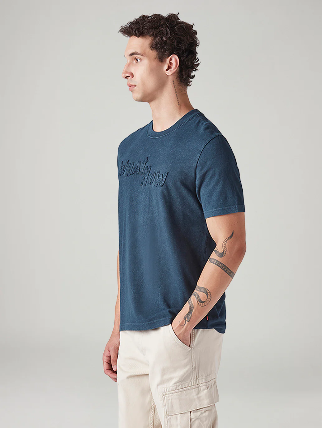 Men's Patchwork Regular Fit Overdyed T-Shirt - Image 5