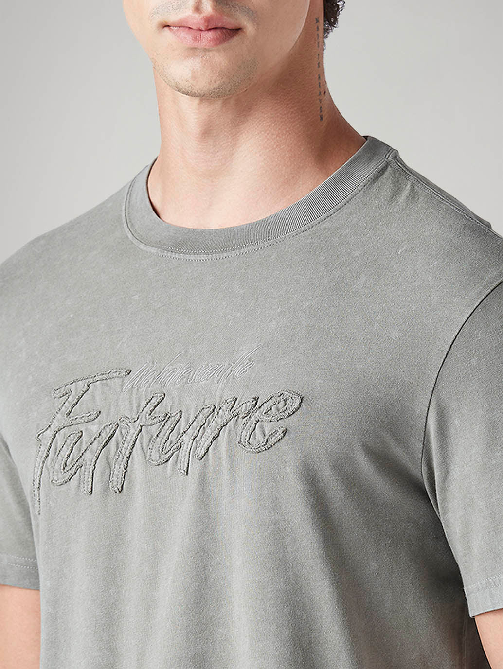 Men's Patchwork Regular Fit Overdyed T-Shirt - Image 4