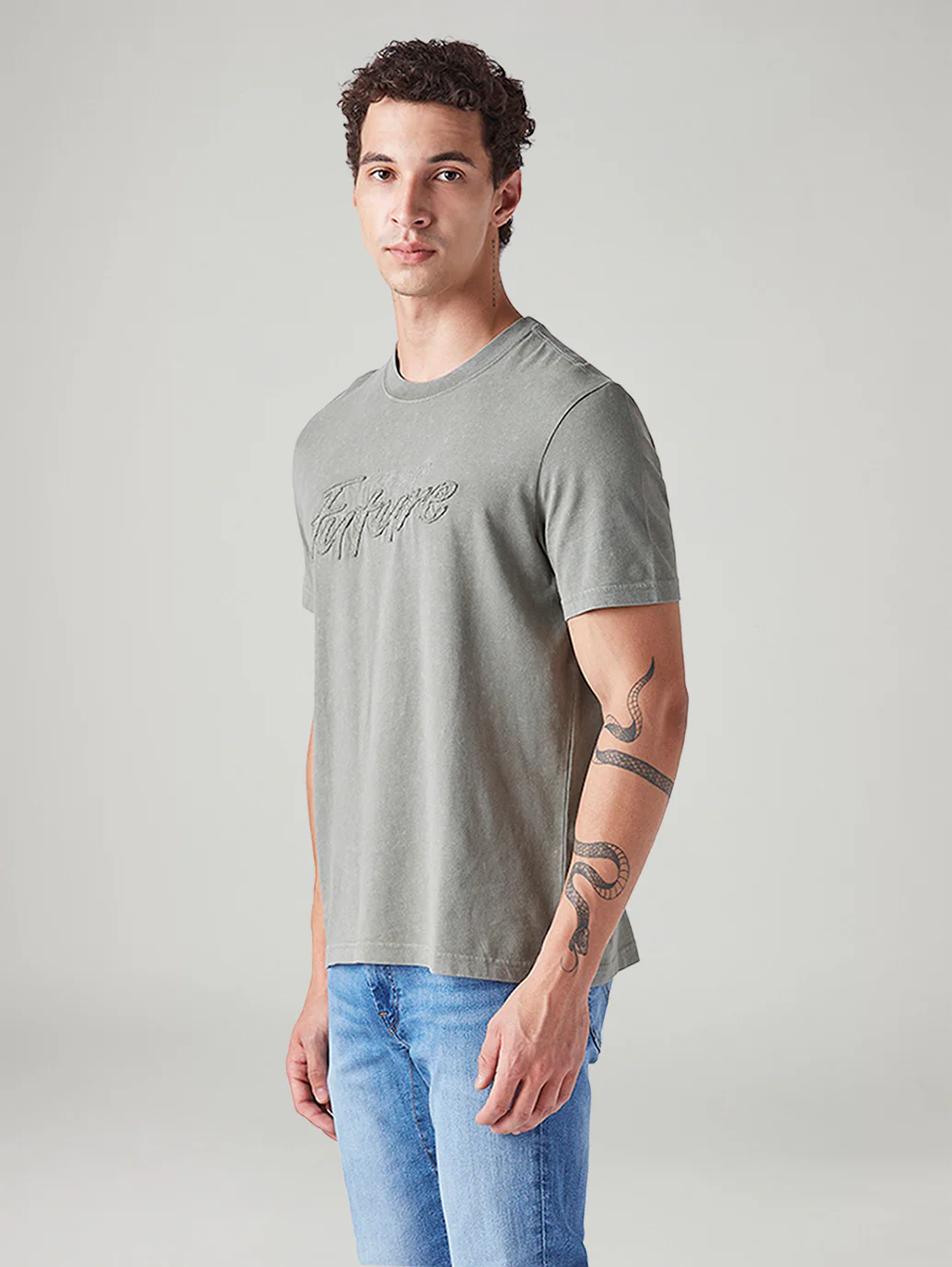 Men's Patchwork Regular Fit Overdyed T-Shirt - Image 5