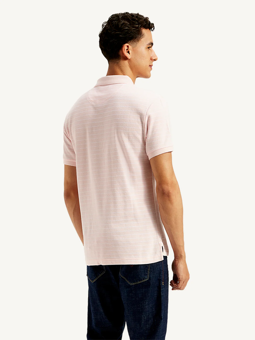 Men's Pin Stripes Slim Fit Polo T-Shirt - Image 3