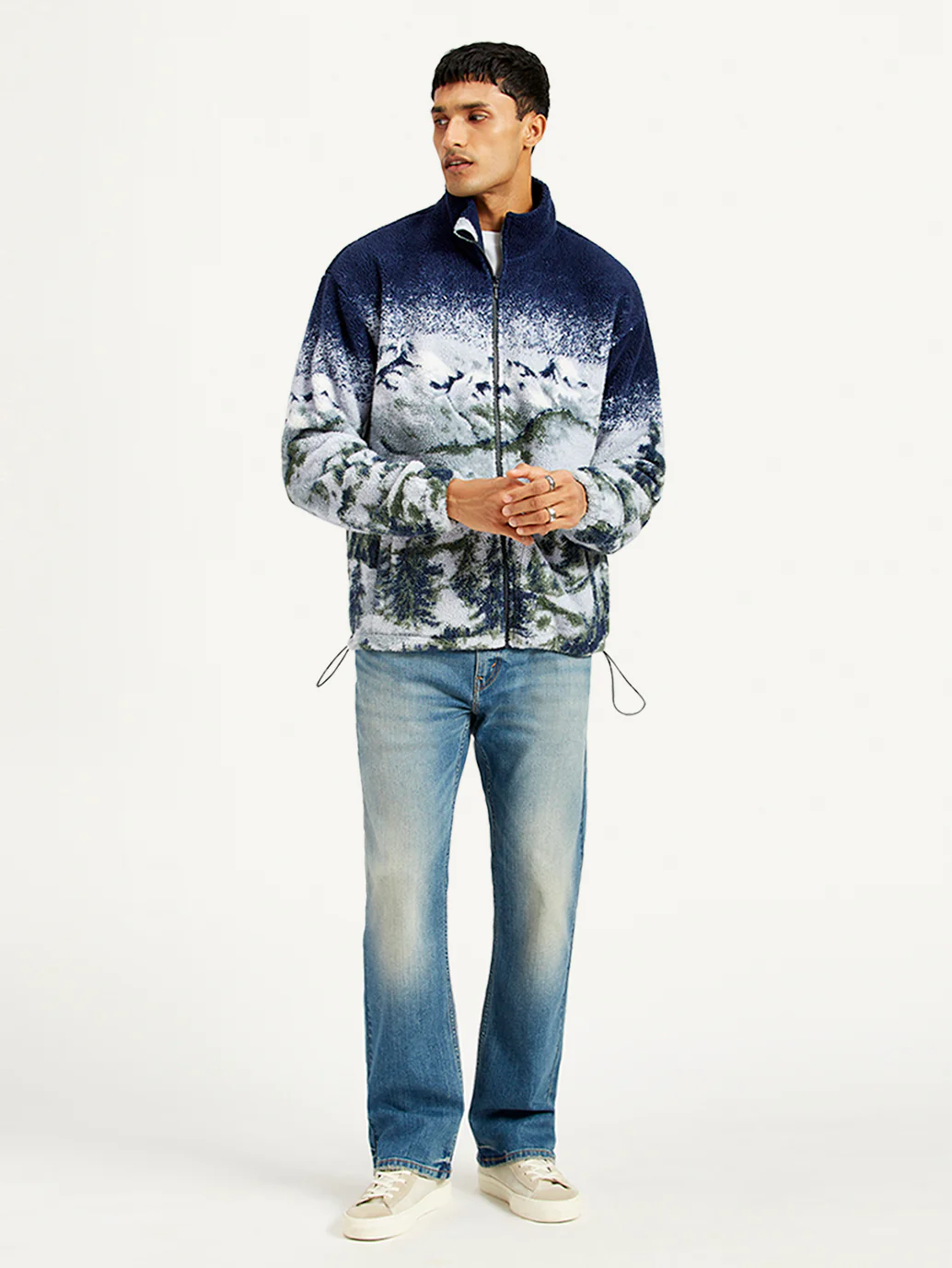 Men's Printed Grey Collar Neck Sweatshirt - Image 2