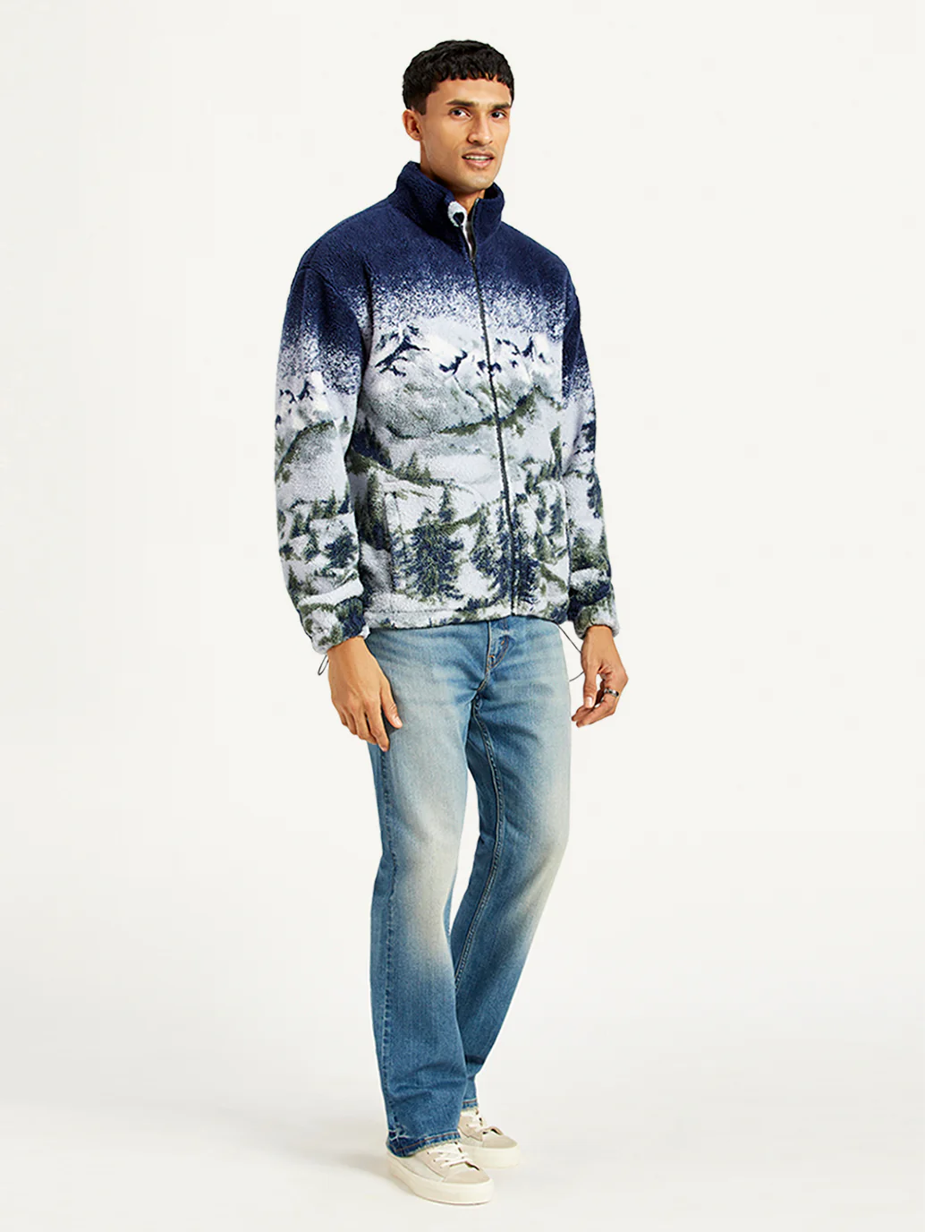 Men's Printed Grey Collar Neck Sweatshirt - Image 5