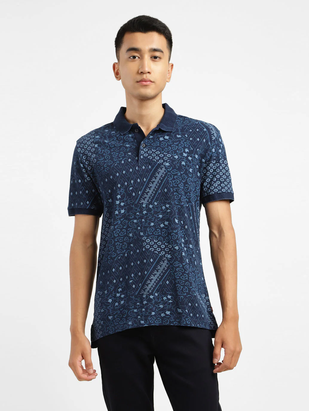 Men's Abstract Polo T-shirt - Image 2