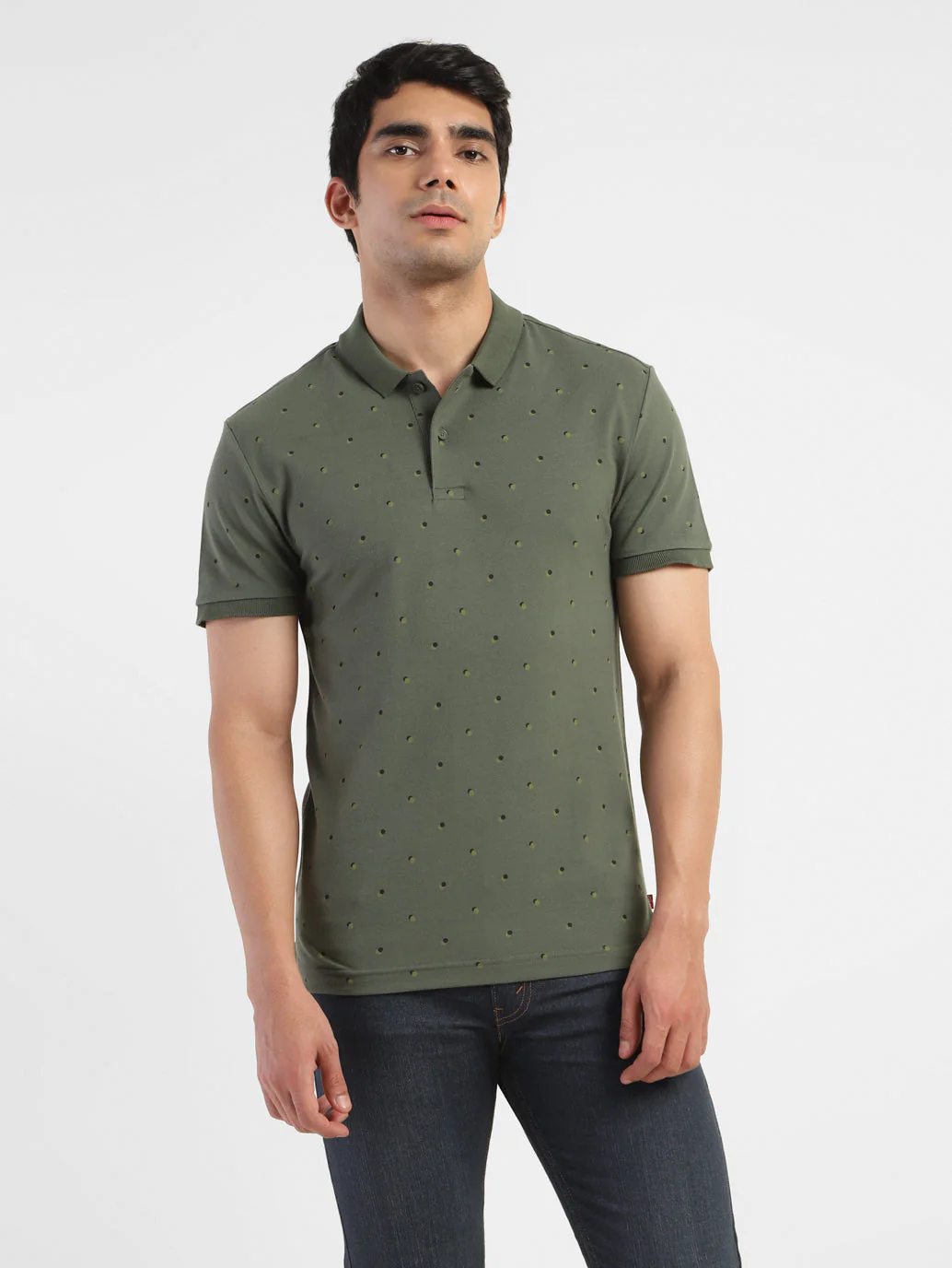Men's Geometric Print Polo T-shirt - Image 2