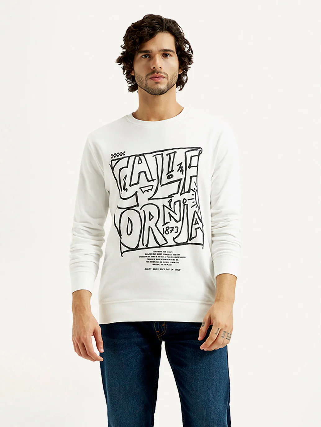Men's Printed Round Neck Sweatshirt - Image 5