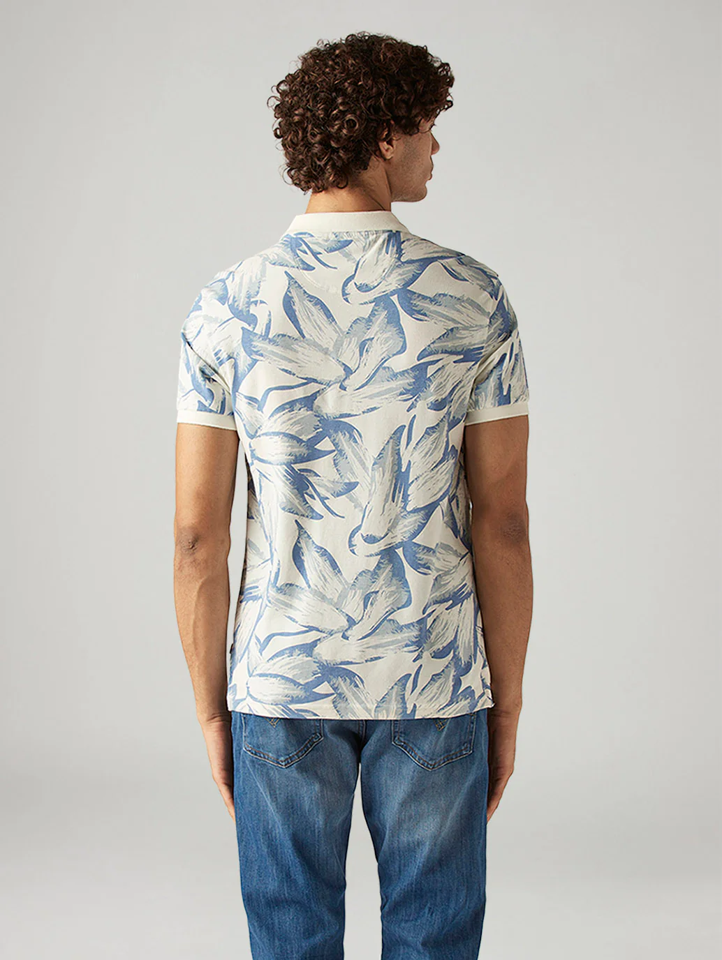 Men's Printed Slim Fit Pique Polo T-Shirt - Image 2
