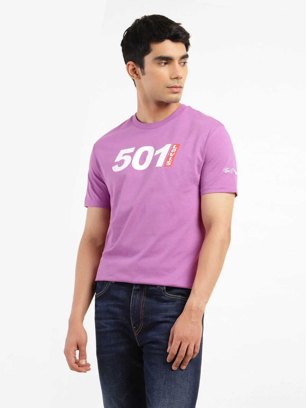 Men's Printed Slim Fit T-shirt Purple - Image 2