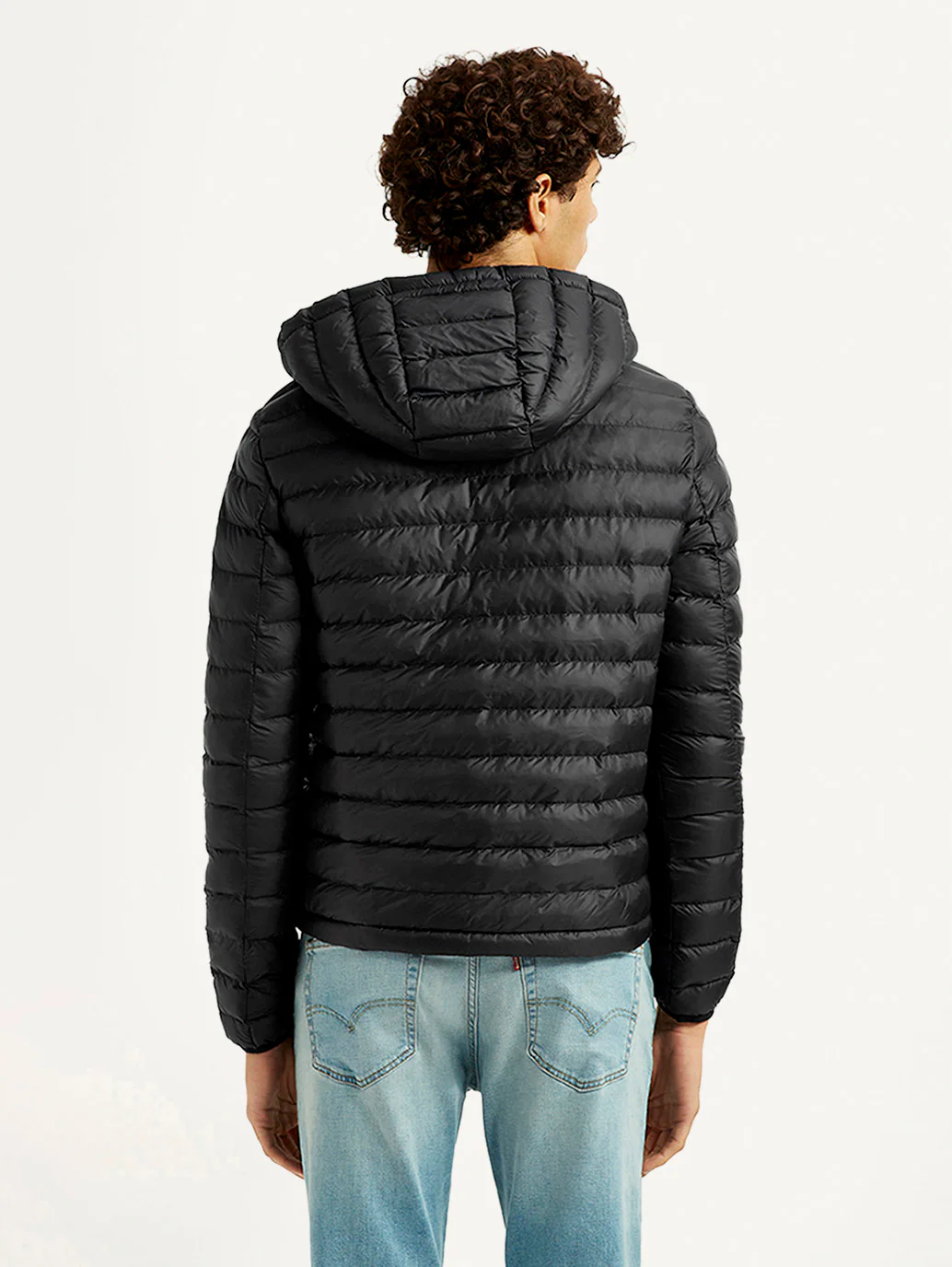 Men's Quilted Black Puffer Jacket - Image 3