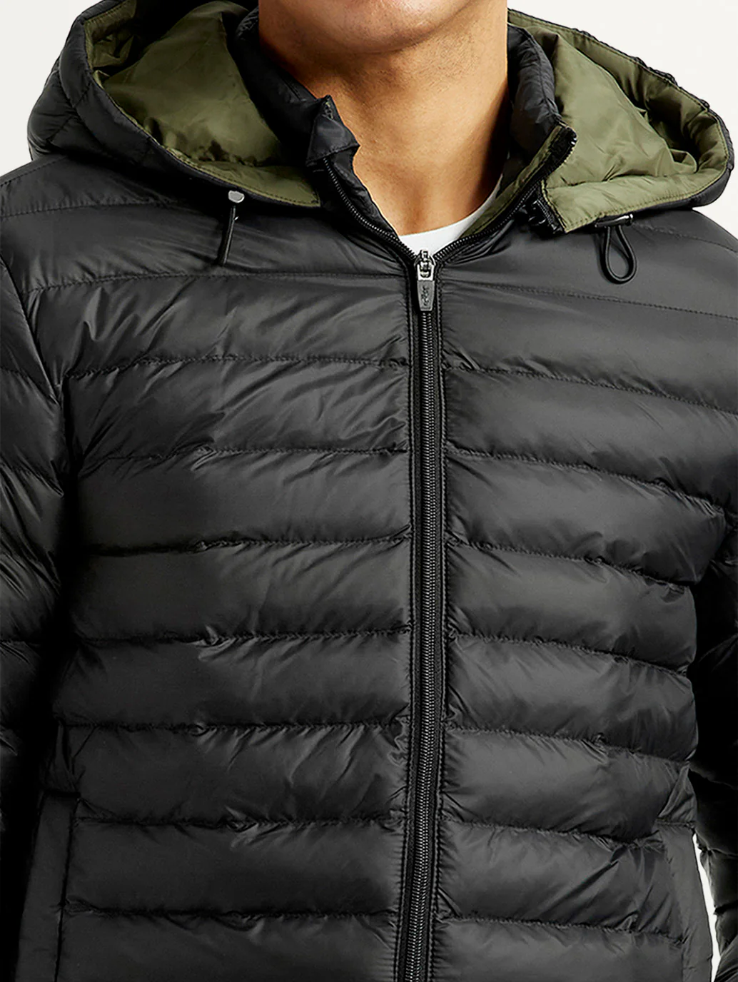 Men's Quilted Black Puffer Jacket - Image 5