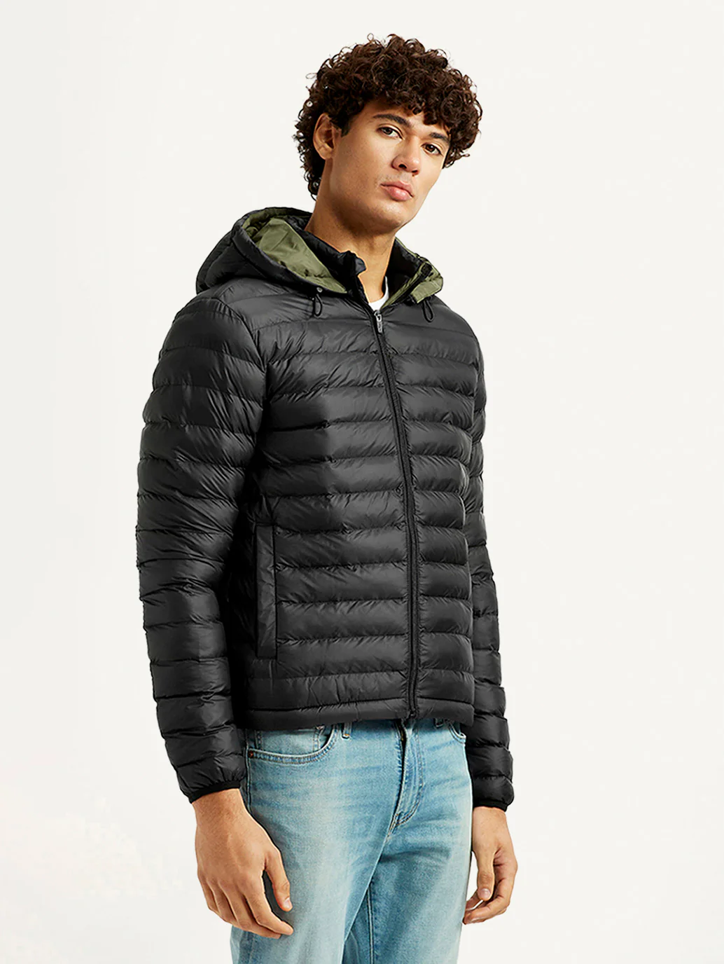 Men's Quilted Black Puffer Jacket - Image 6