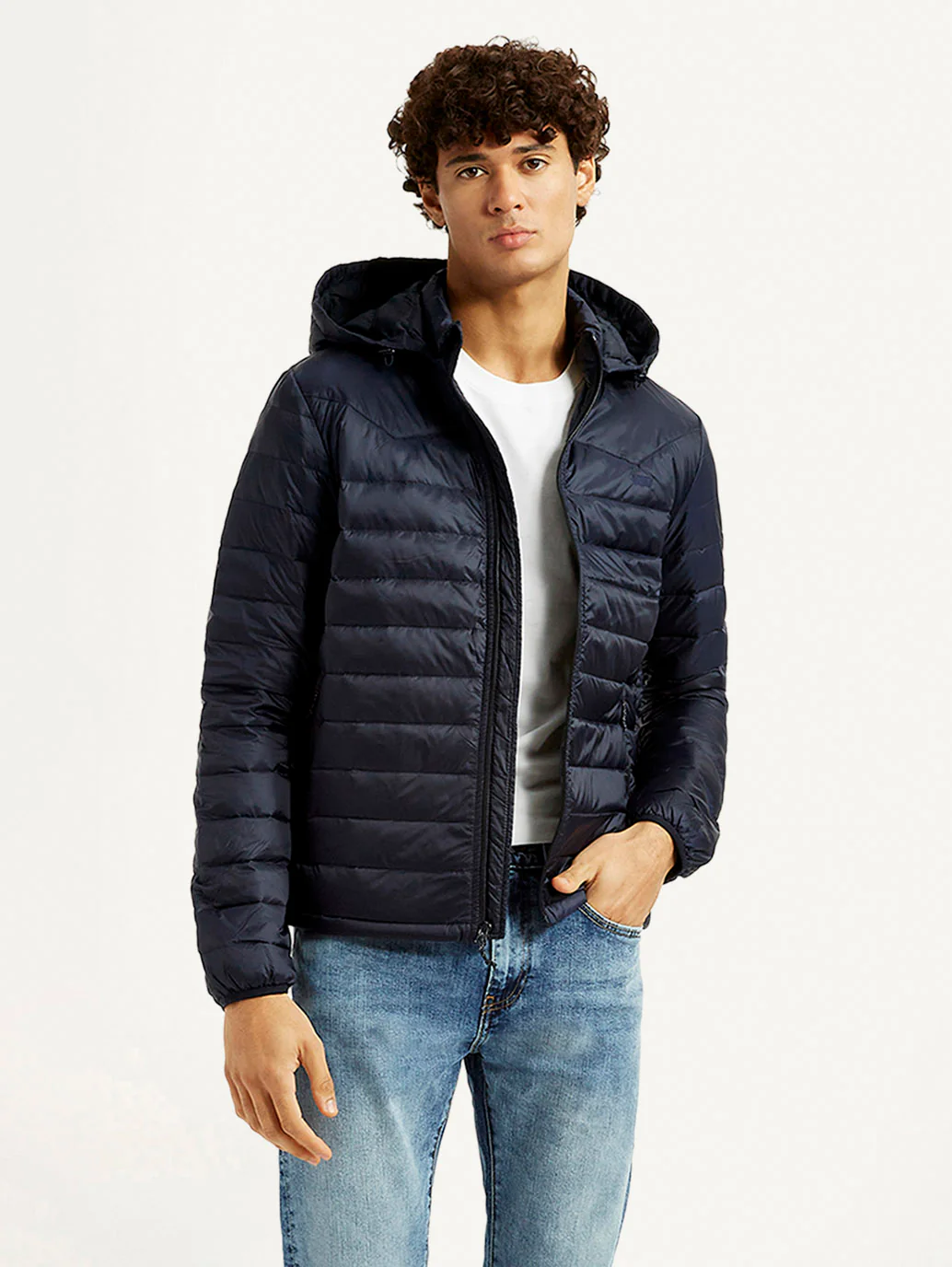 Men's Quilted Navy Puffer Jacket