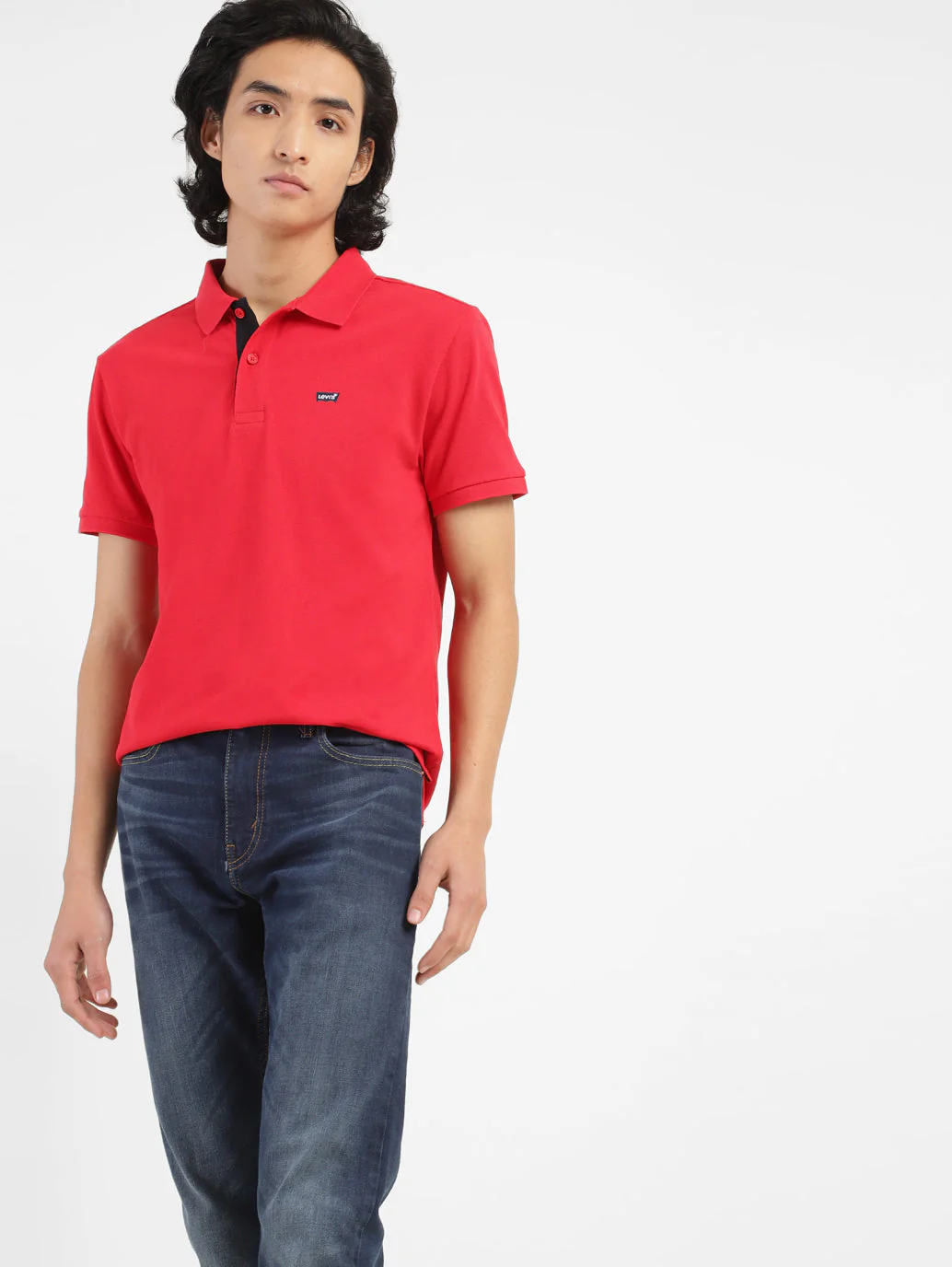 Men's Red Polo Collar T-Shirt - Image 2