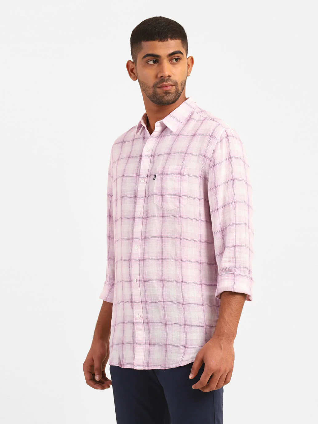 Men's Checkered Spread Collar Shirt - Image 3