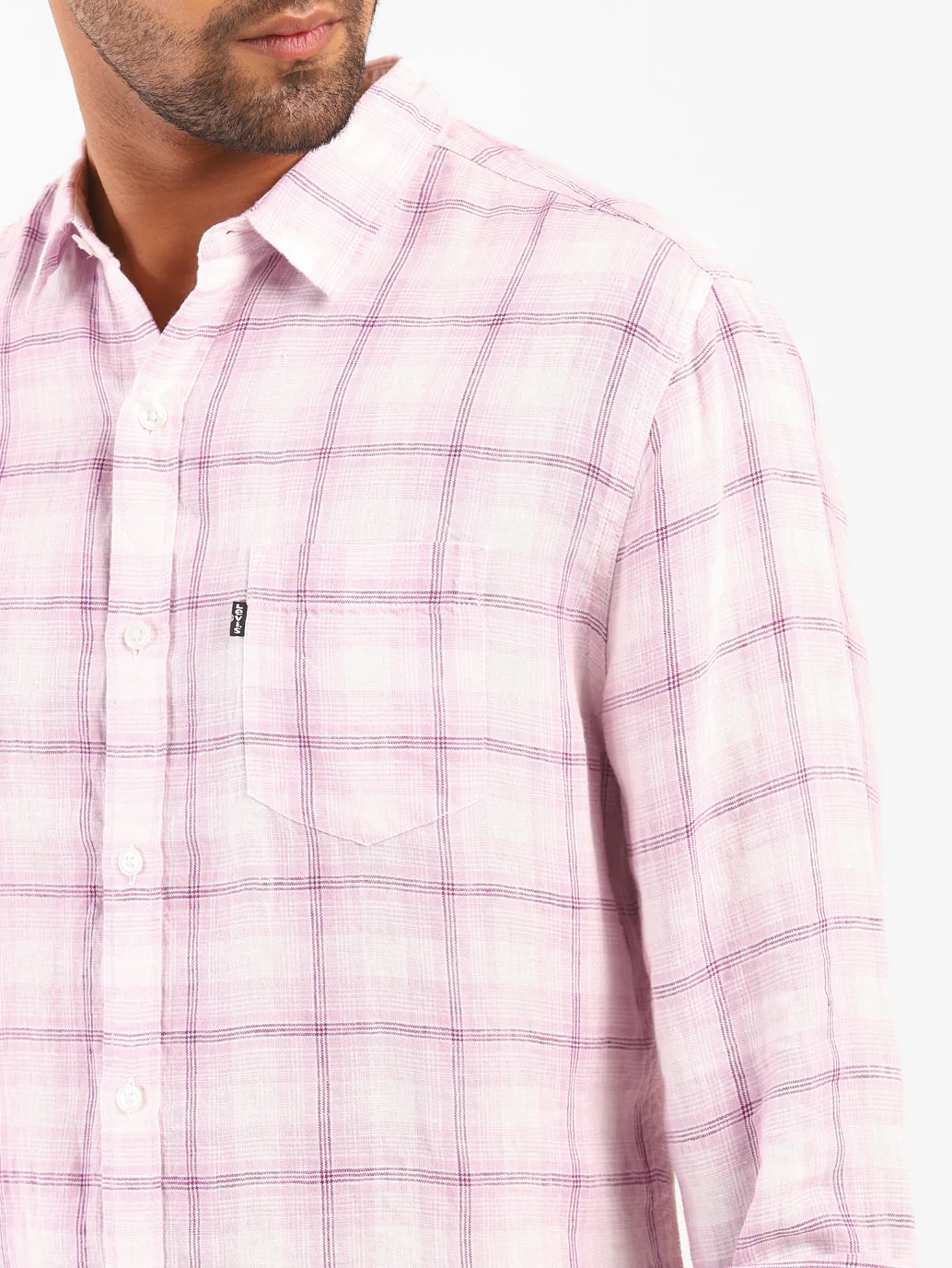 Men's Checkered Spread Collar Shirt - Image 4