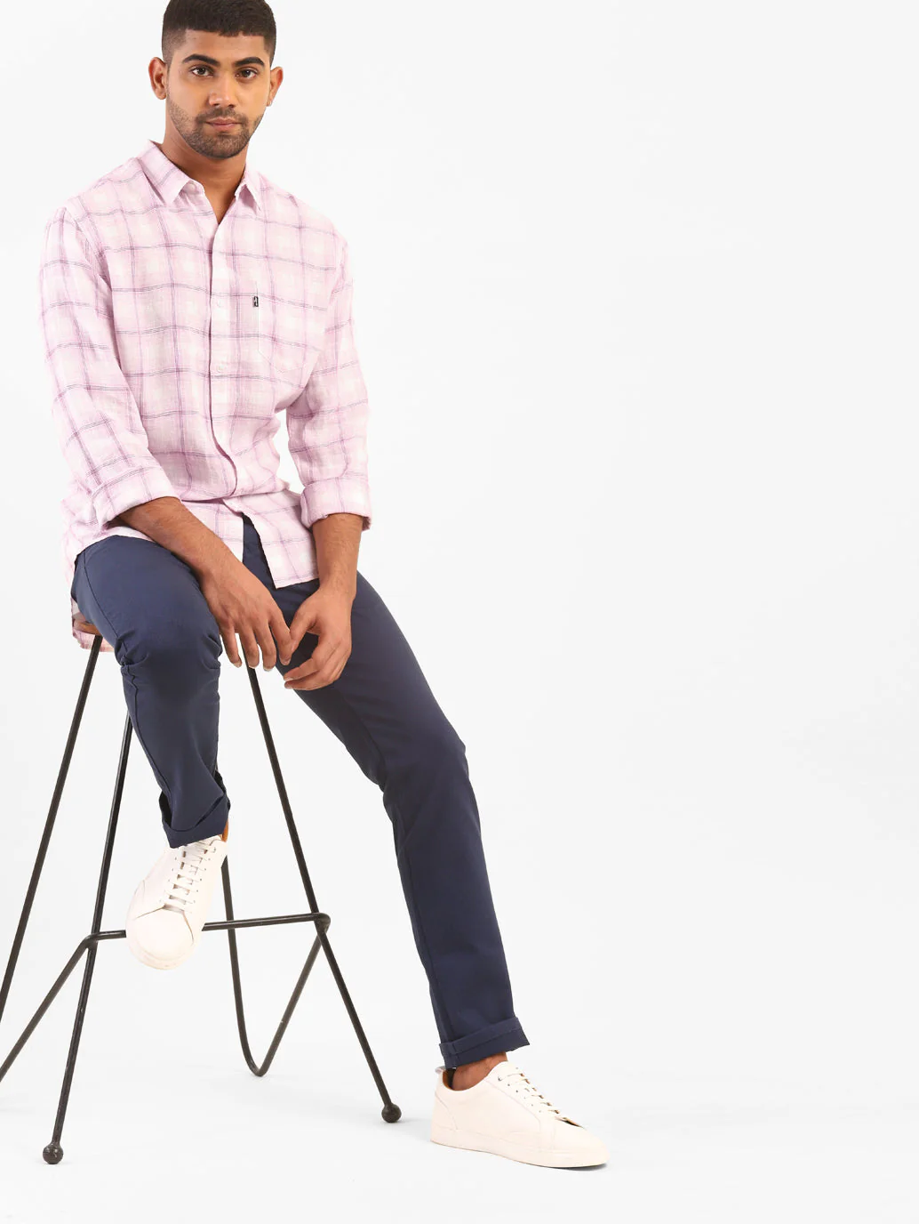 Men's Checkered Spread Collar Shirt - Image 6