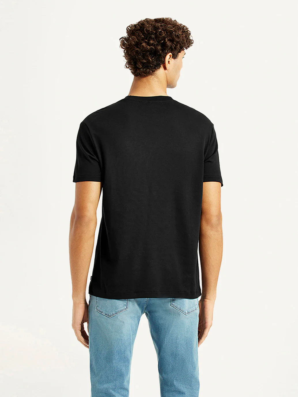 Men's Redloop Solid Black Relaxed Fit T-shirt - Image 3