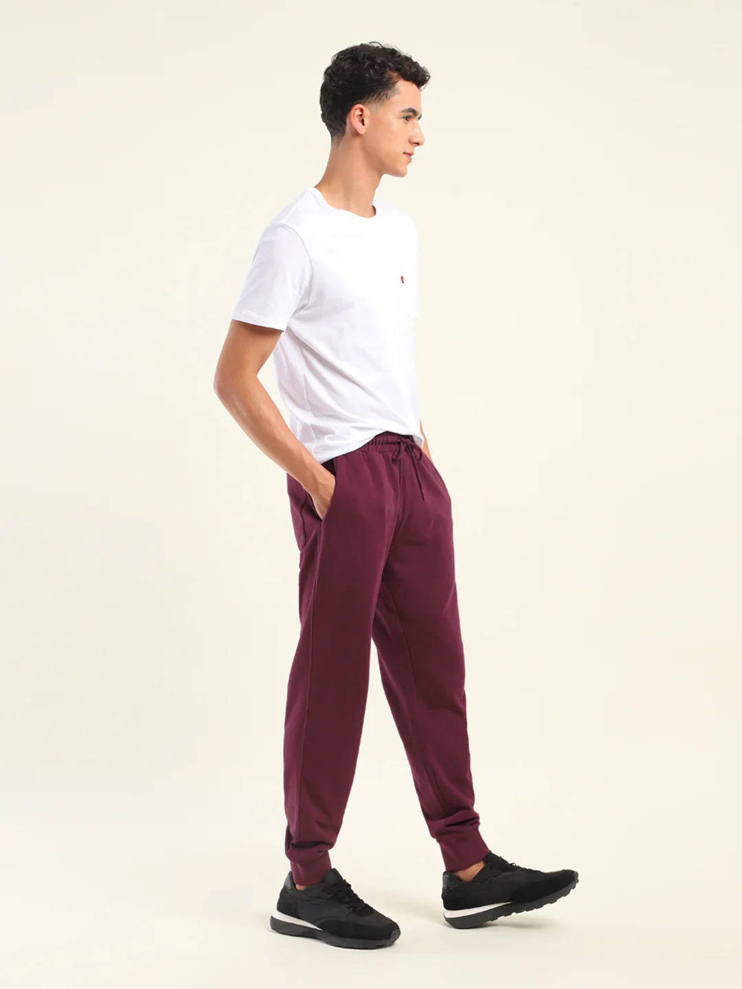 Men's Regular Fit Red Joggers - Image 5