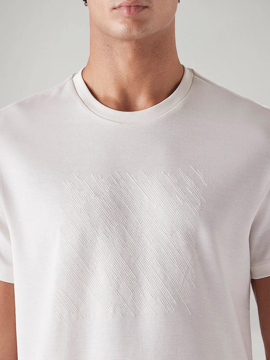 Men's Self Design Regular Fit Interlock T-Shirt - Image 4