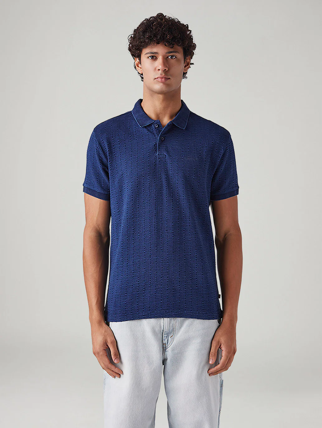 Men's Self-Design Slim Fit Polo T-Shirt - Image 2