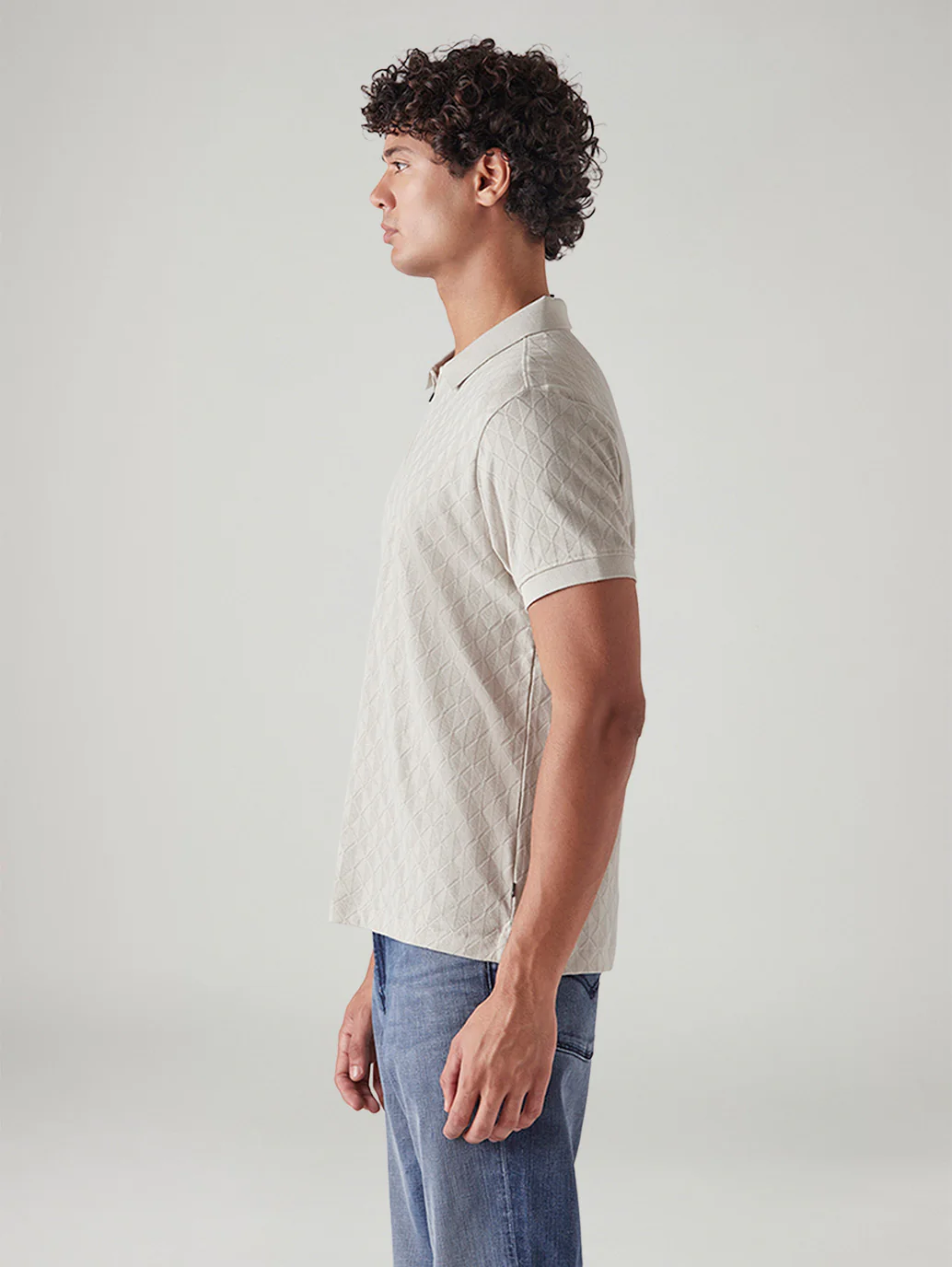 Men's Self Design Slim Fit Polo T-Shirt - Image 5