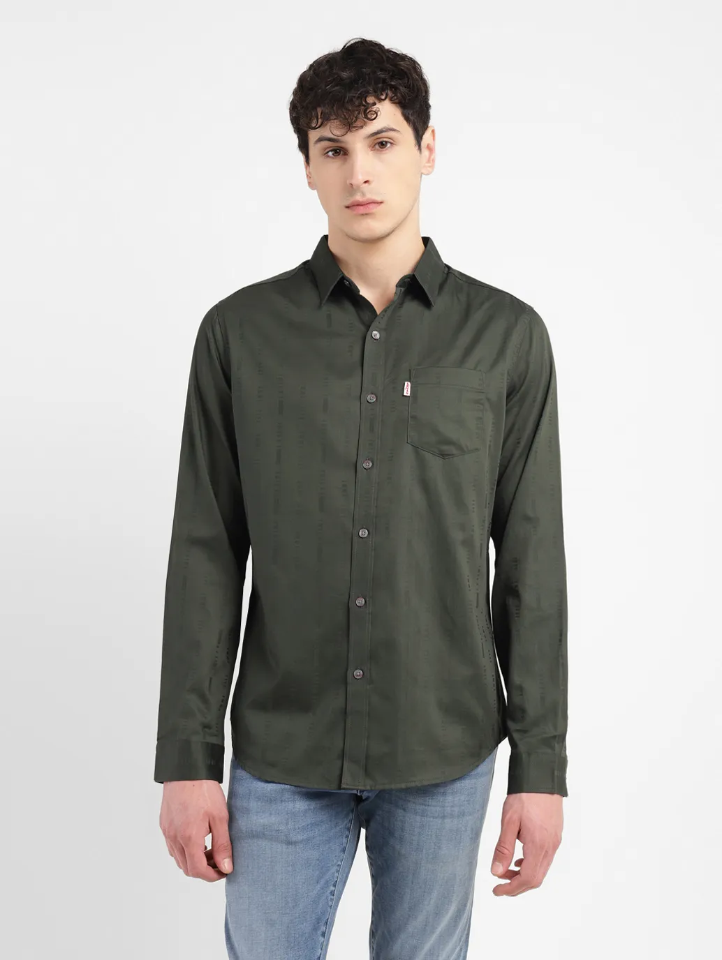 Men's Redloop Self Design Slim Fit Shirt - Image 2
