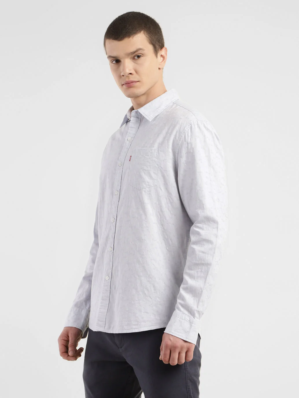 Men's Self Design Slim Fit Linen Shirt - Image 4