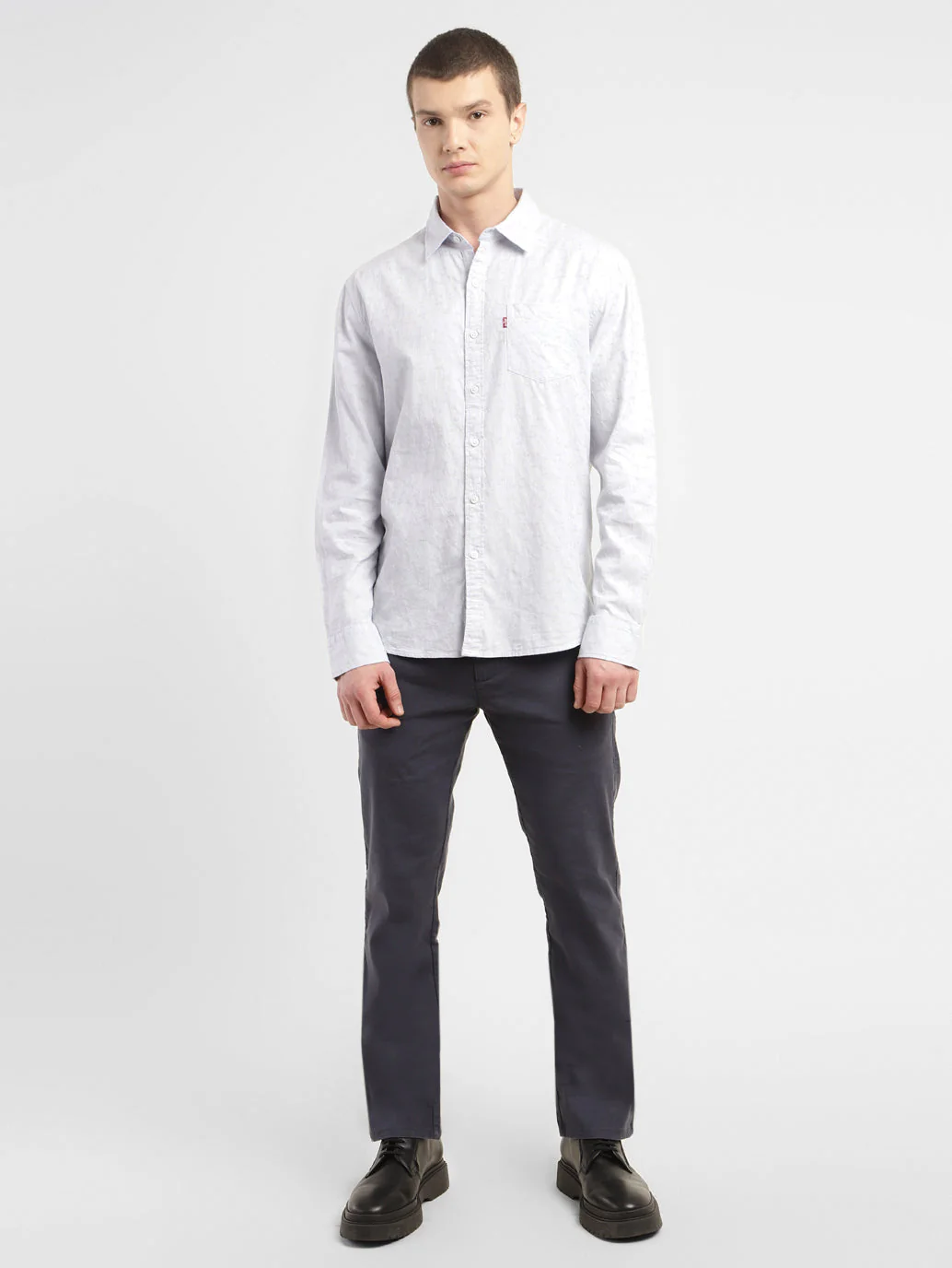 Men's Self Design Slim Fit Linen Shirt - Image 6
