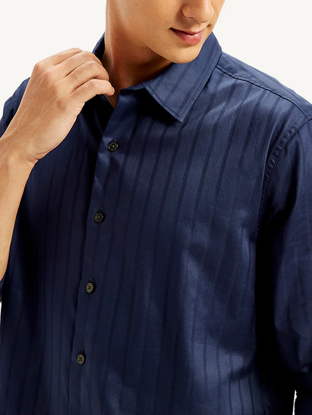 Men's Redloop Self Design Slim Fit Shirt - Image 4