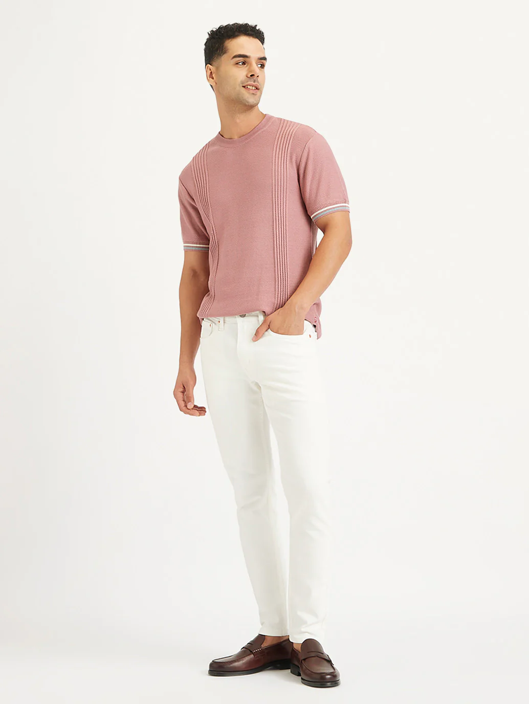 Men's White Skinny Fit Mid Rise Jeans - Image 2