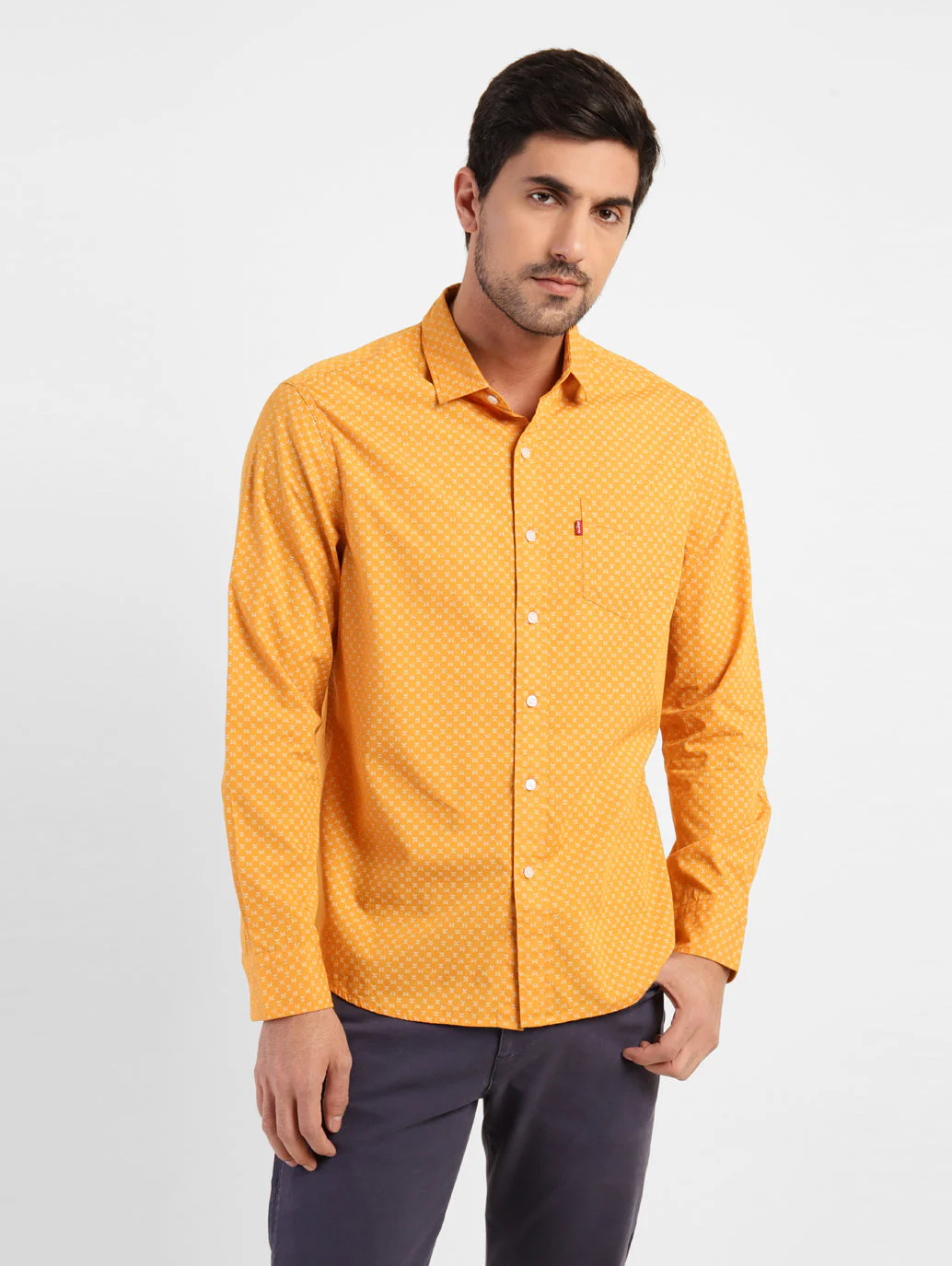 Men's Geometric Print Slim Fit Shirt