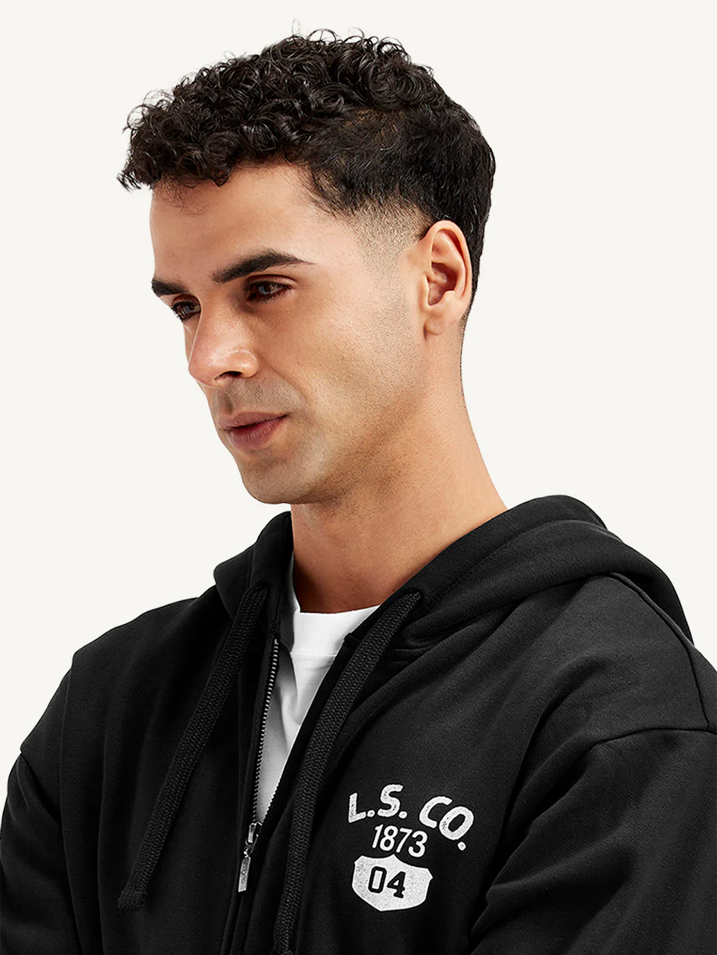 Men's Solid Black Hooded Sweatshirt - Image 4